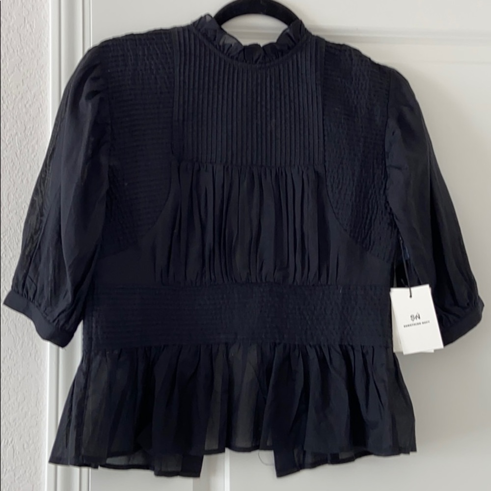 Something Navy black top